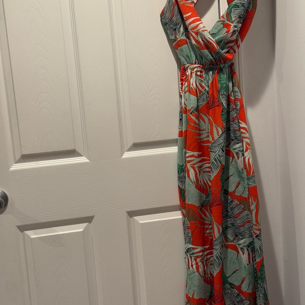 Tropical Print Maxi Dress